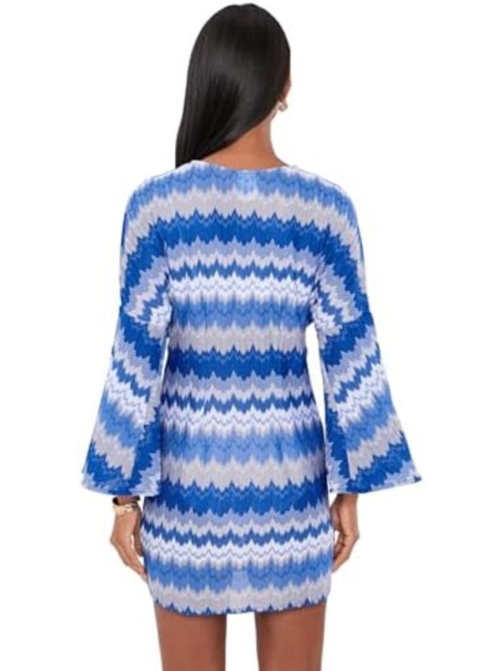 Textured Tie Front Tunic - Stylish Summer Top, Lightweight & Versatile Fashion - Picture 4 of 5
